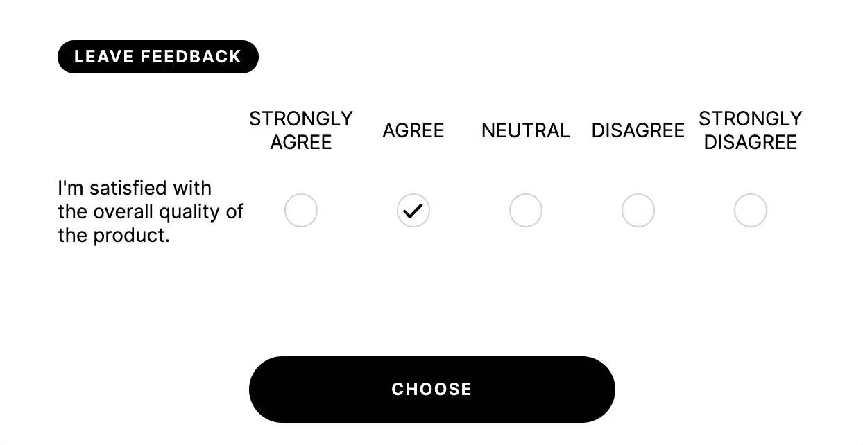 Beispiel für eine einzelne Frage mit Likert-Skala