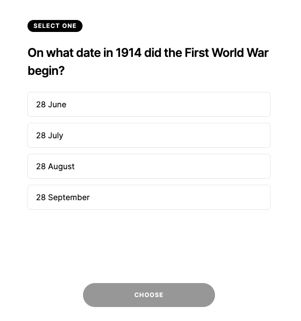 Immediate Media's History Quiz