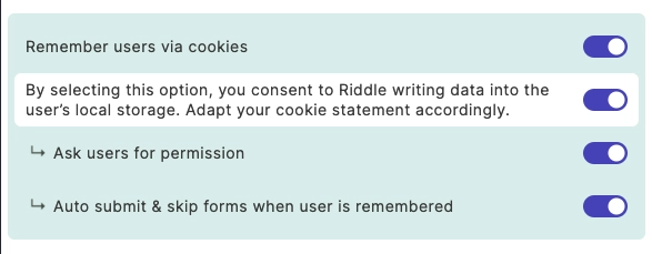 Remember user via cookie