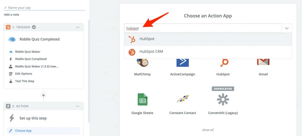 action app hubspot lead generation