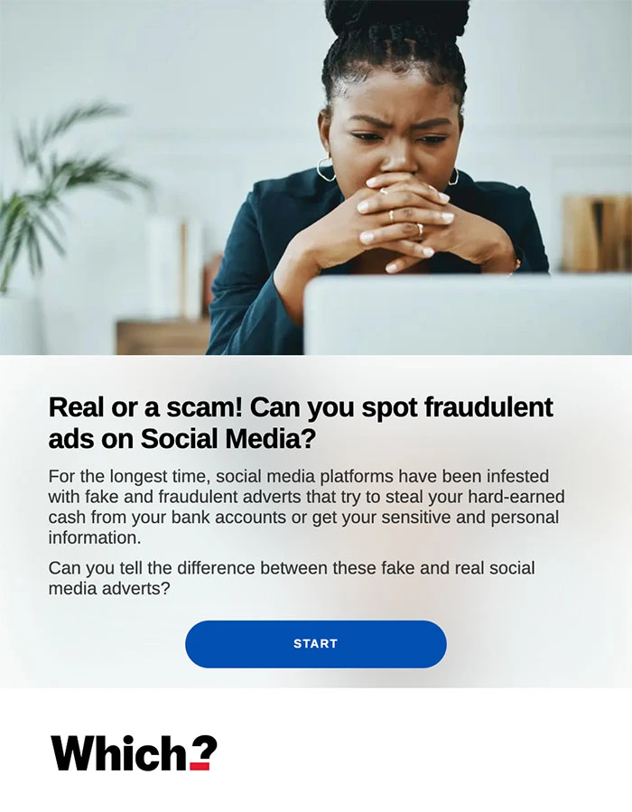 Real or Scam quiz on Which? website