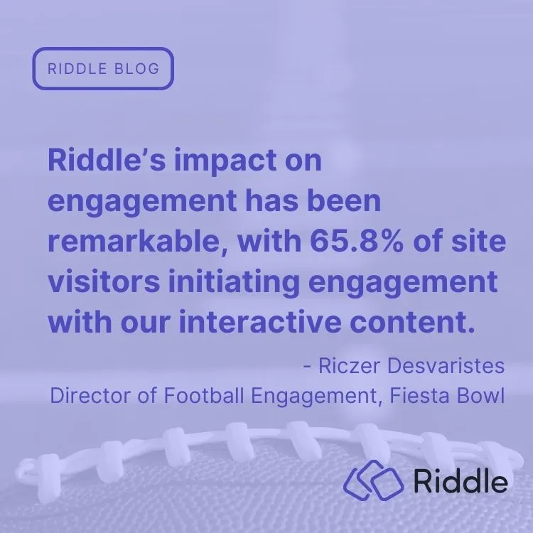 Riddles impact for the Fiesta Bowl was huge